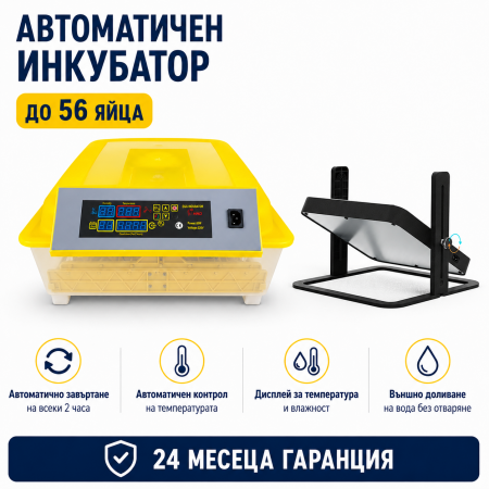 Автоматичен Инкубатор HDD ZT, 56 яйца + нагревателна плоча Автоматичен Инкубатор HDD ZT, 56 яйца + нагревателна плоча