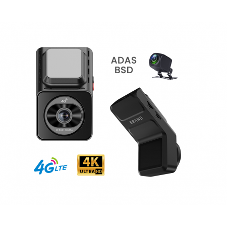 DVR Видеорегистратор K26 с 2 камери - 4К + AHD, GPS + Beidou (двойна сателитна система), 2" IPS, 4G, Wi‑Fi Hotspot, CloudSpirit Live View/Remote, Two‑Way Talkie, G‑Sensor, 24H Parking, microSD до 512GB, 12–24V (с адаптер)